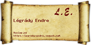 Légrády Endre névjegykártya