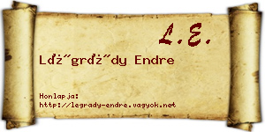 Légrády Endre névjegykártya